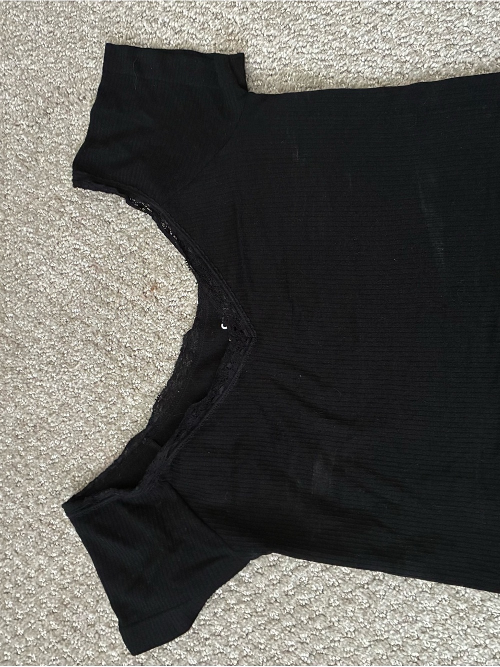 & Other Stories Black Cold-Shoulder Ribbed Tee